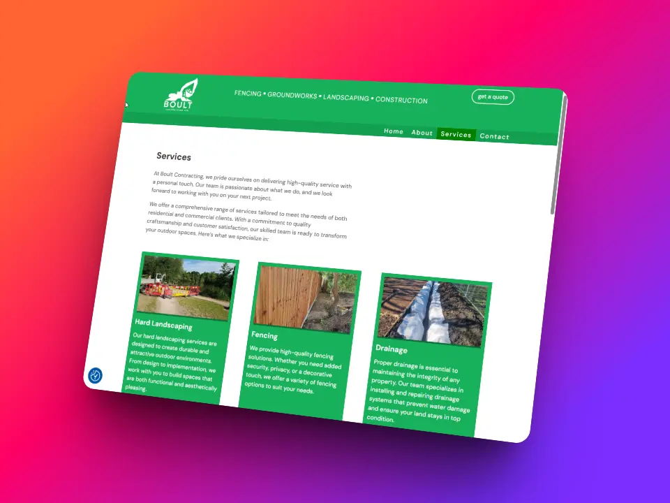 Boult Contracting screenshot