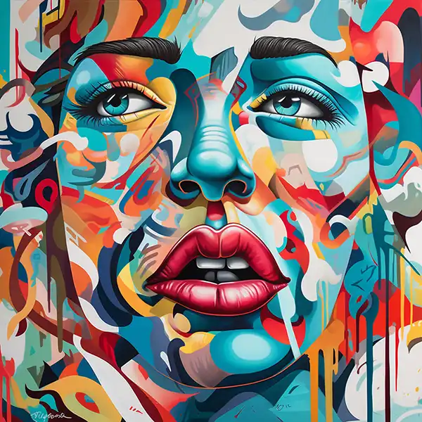 colourful graffiti portrait
