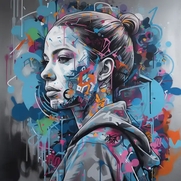 Graffiti of young woman
